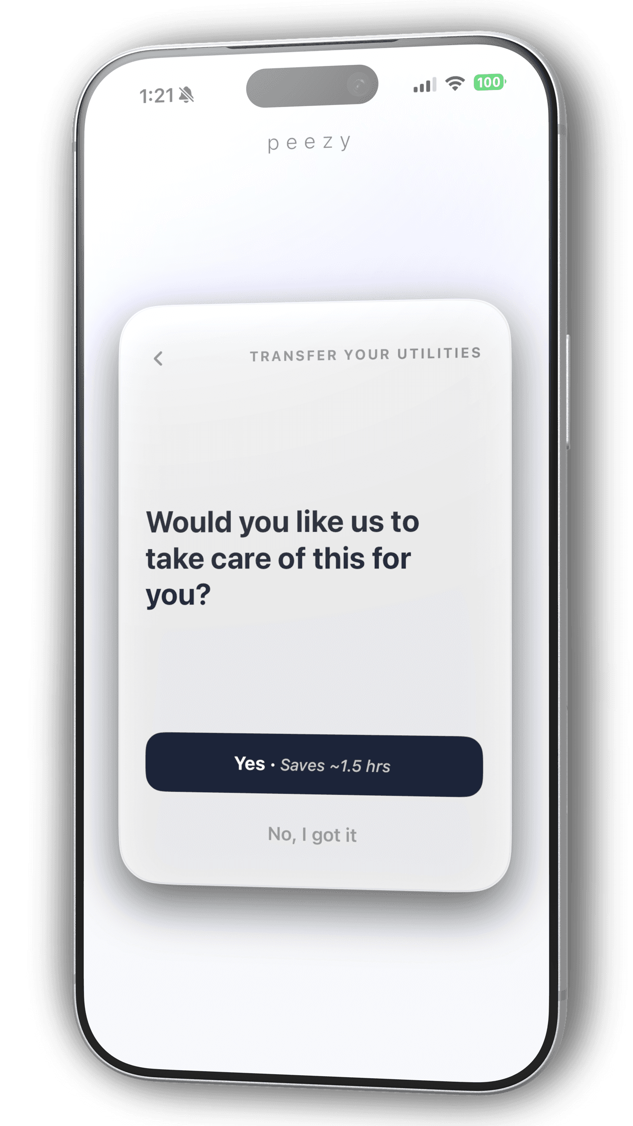 Peezy app on iPhone
